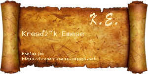 Kresák Emese névjegykártya